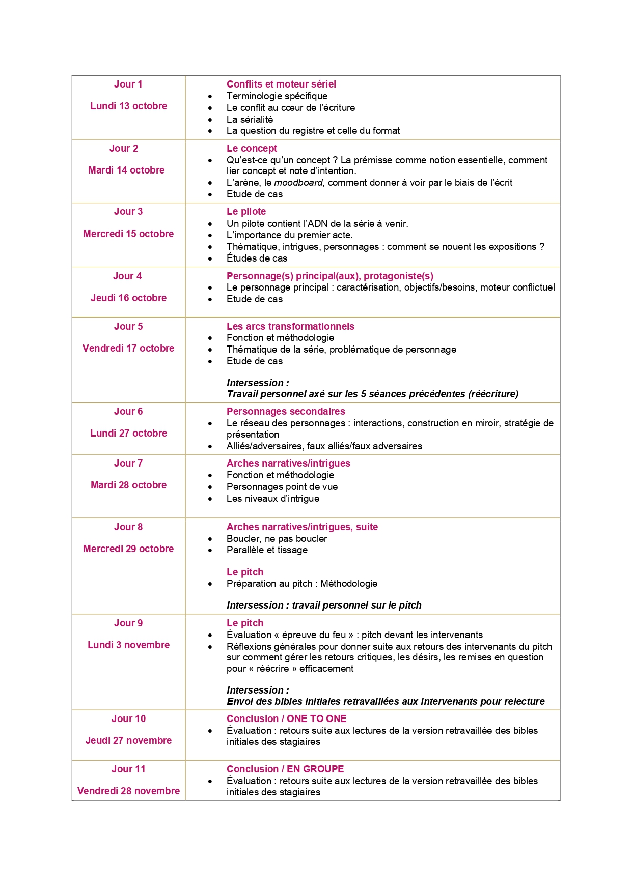 calendrier BBS25.2